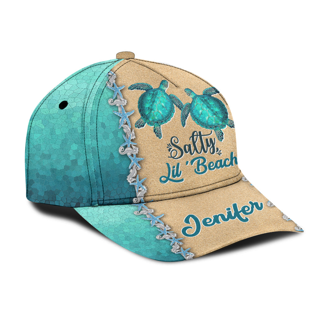 Salty Lil' Beach - Personalized Turtle Classic Cap