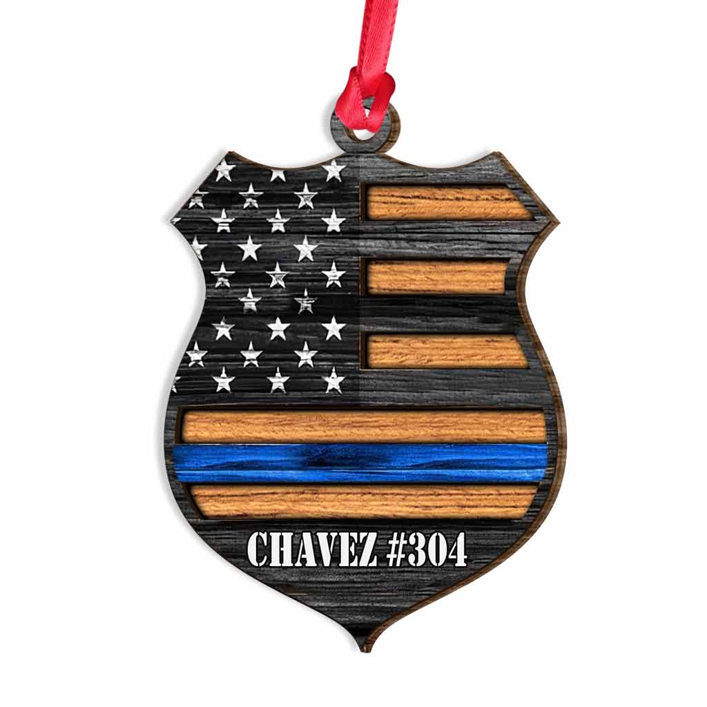 Police Officer Badge - Personalized Layered Wood Ornament