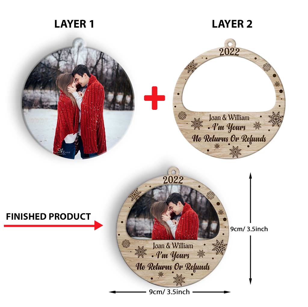 I'm Yours - Personalized Christmas Couple Layered Wood Ornament