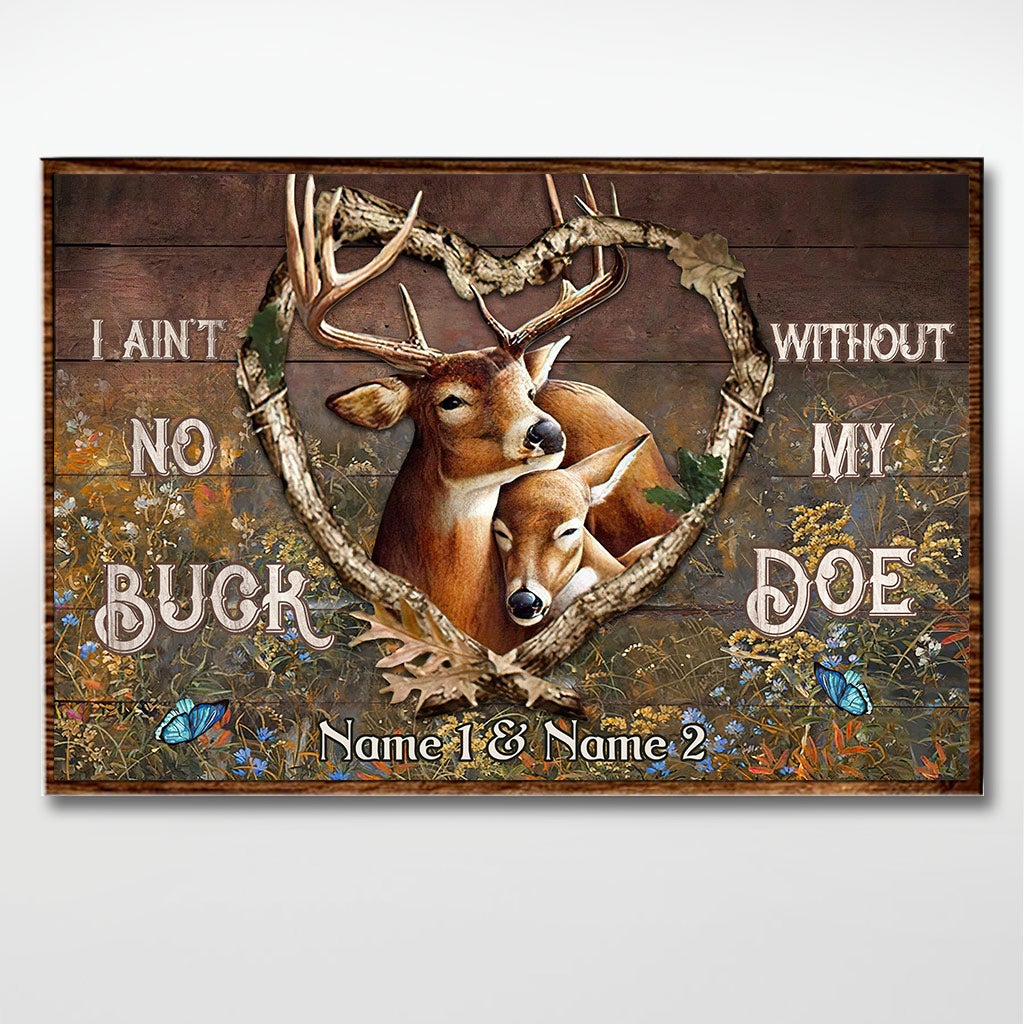 Ohne meine Hirschkuh bin ich kein Hirsch – Personalisiertes Jagdposter für Paare