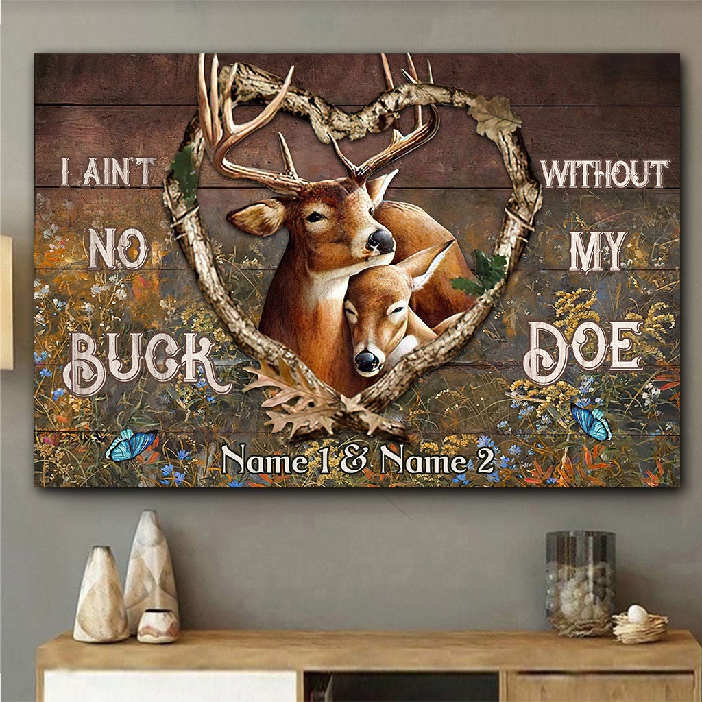 Ohne meine Hirschkuh bin ich kein Hirsch – Personalisiertes Jagdposter für Paare