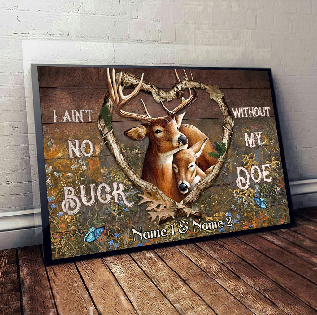 Ohne meine Hirschkuh bin ich kein Hirsch – Personalisiertes Jagdposter für Paare
