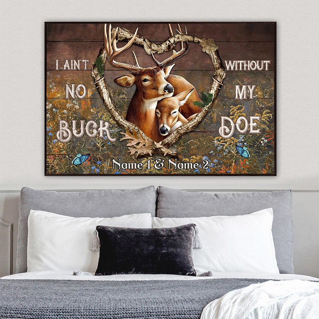 Ohne meine Hirschkuh bin ich kein Hirsch – Personalisiertes Jagdposter für Paare