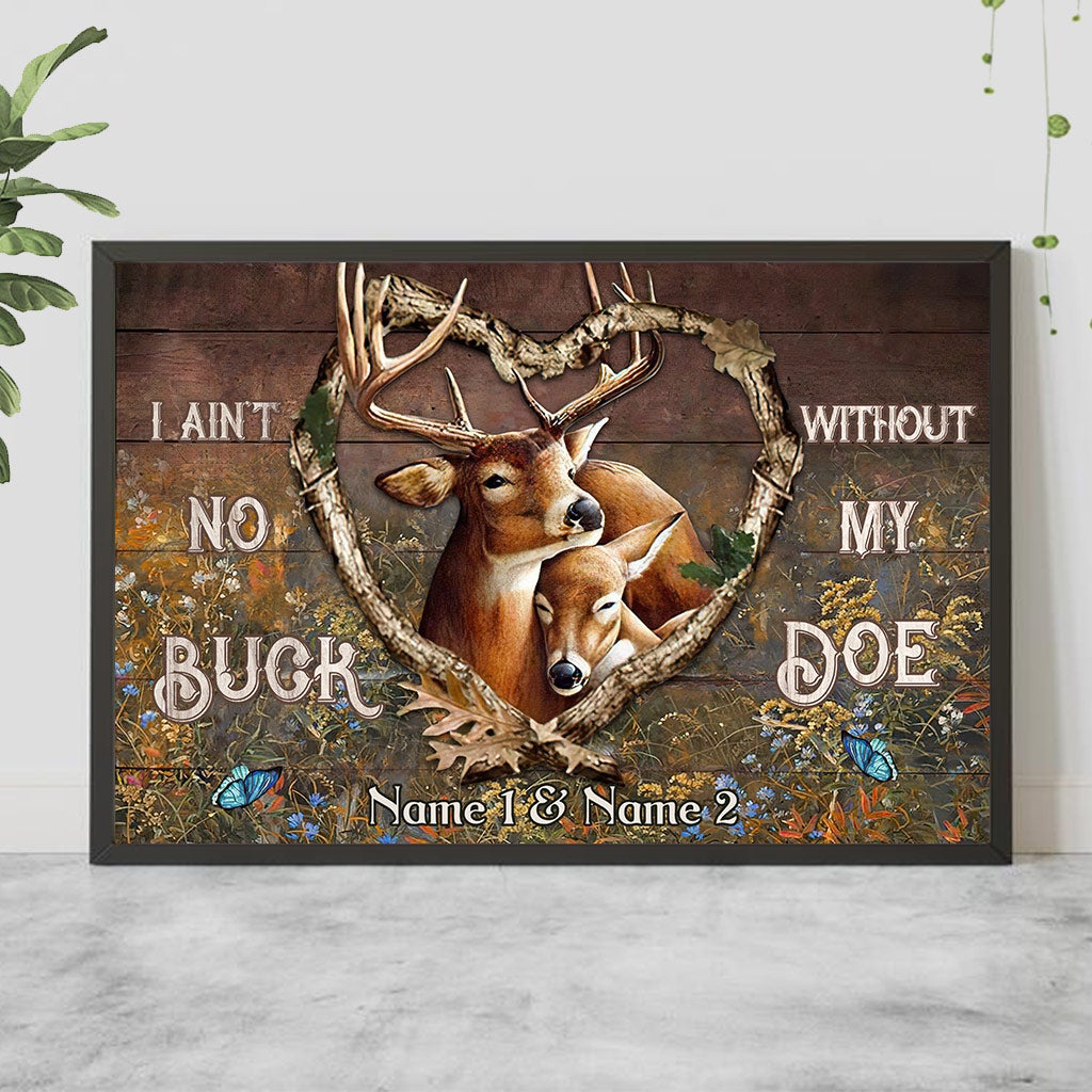 Ohne meine Hirschkuh bin ich kein Hirsch – Personalisiertes Jagdposter für Paare