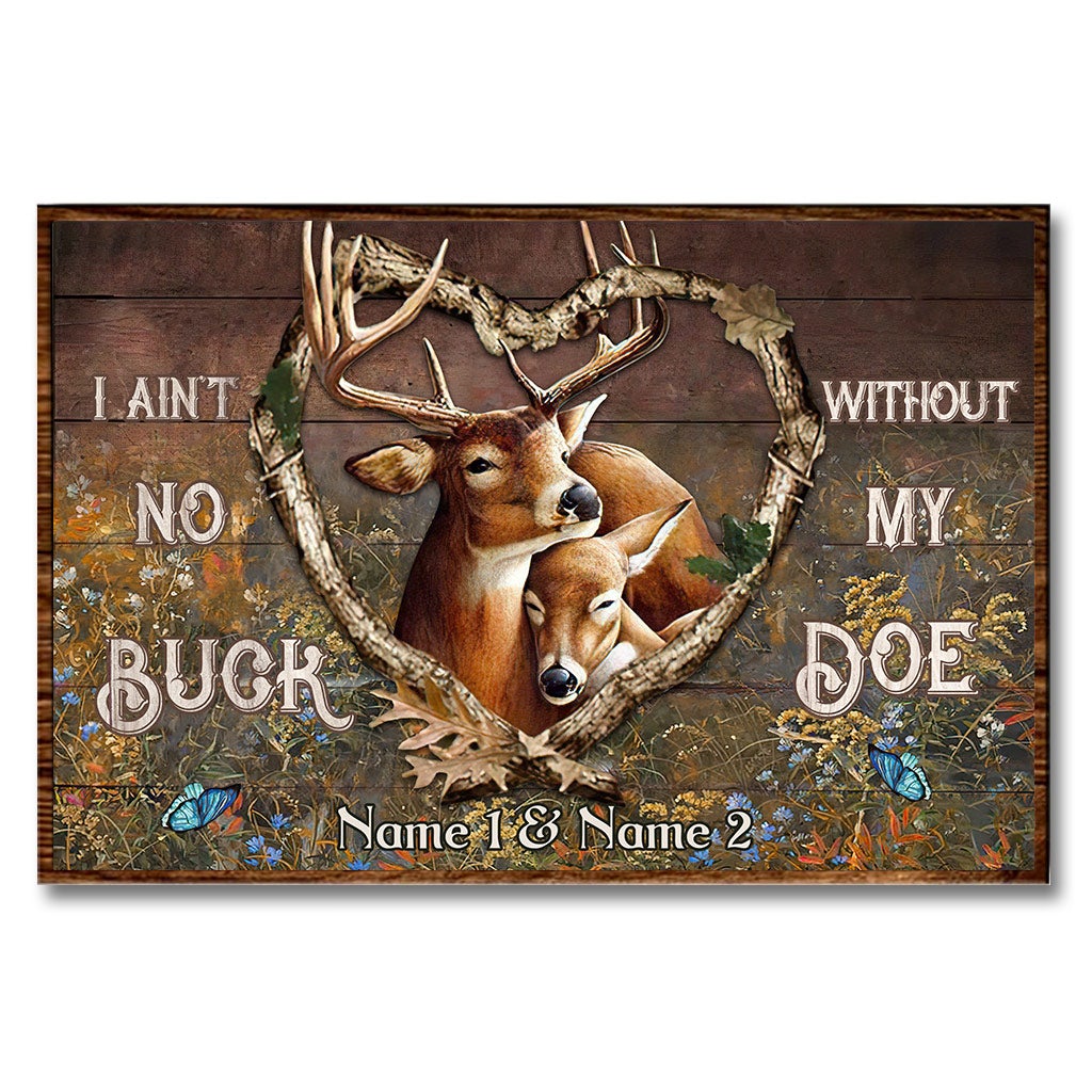 Ohne meine Hirschkuh bin ich kein Hirsch – Personalisiertes Jagdposter für Paare