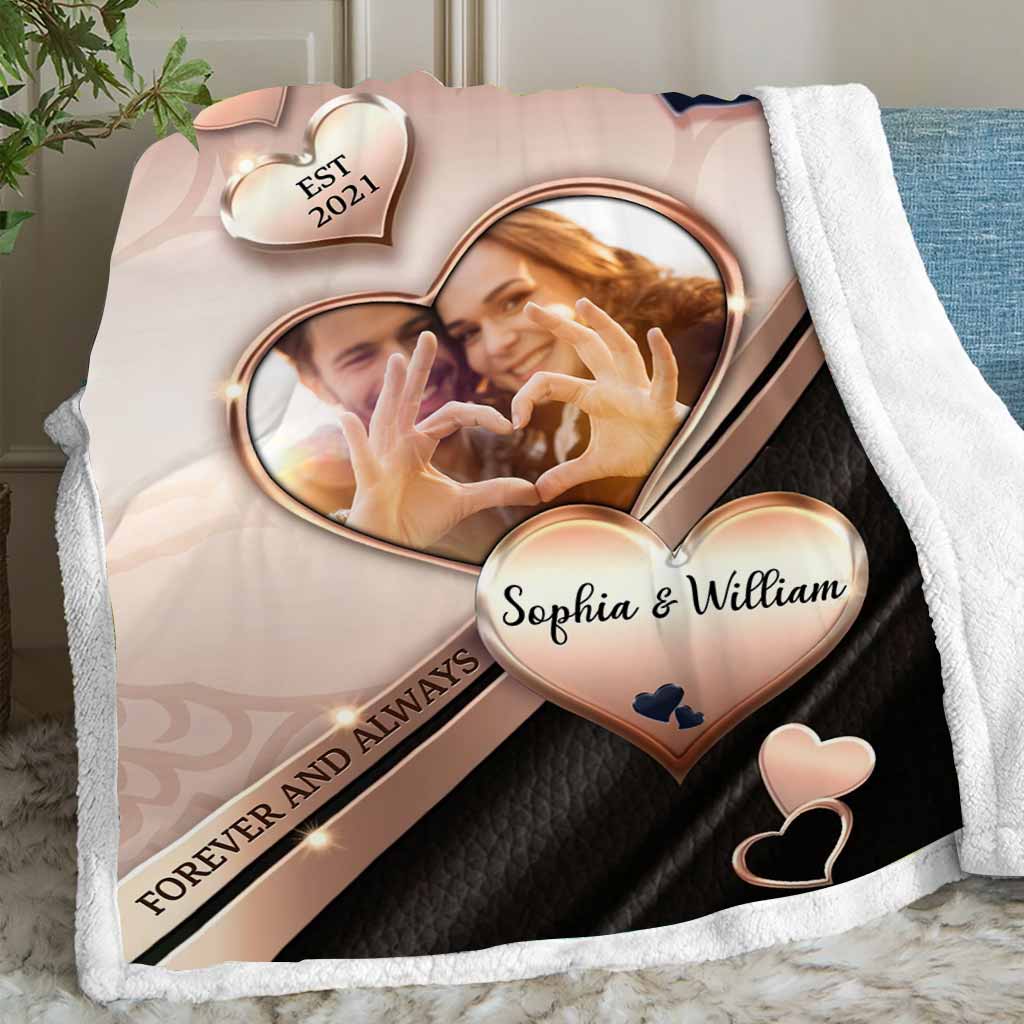 Forever And Always - Personalized Couple Blanket