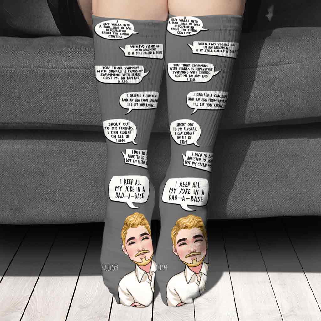 I Keep All My Dad Jokes - Personalized Father Socks