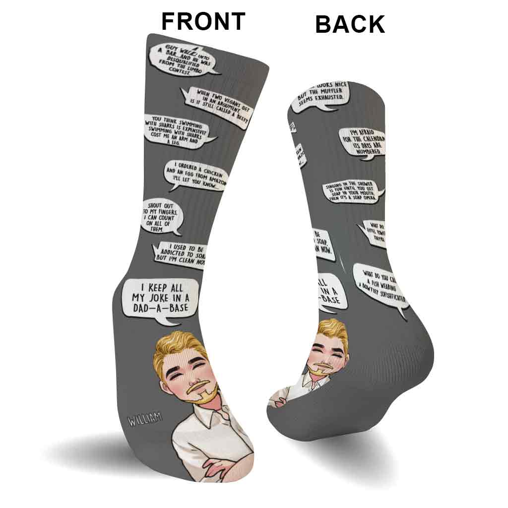 I Keep All My Dad Jokes - Personalized Father Socks