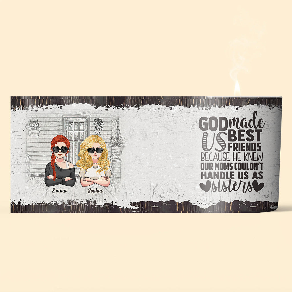 God Makes Us Best Friend - Personalized Bestie Candle With Wooden Lid