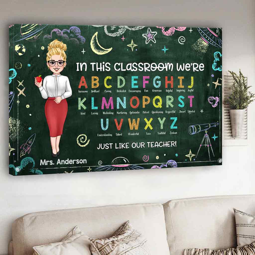 In diesem Klassenzimmer – Personalisierte Lehrer-Leinwand und Poster