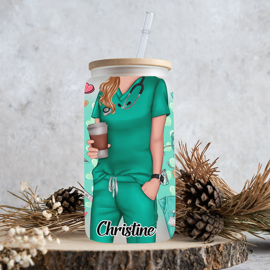 Sorry Can't I'm In Nursing School - Personalized Nurse Can Glass