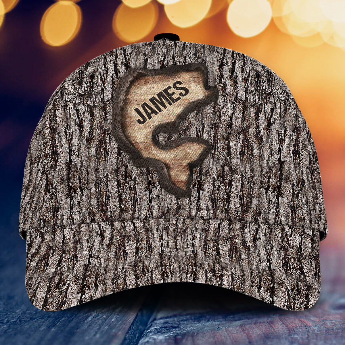 Love Fishing Tree Carving - Personalized Fishing Classic Cap