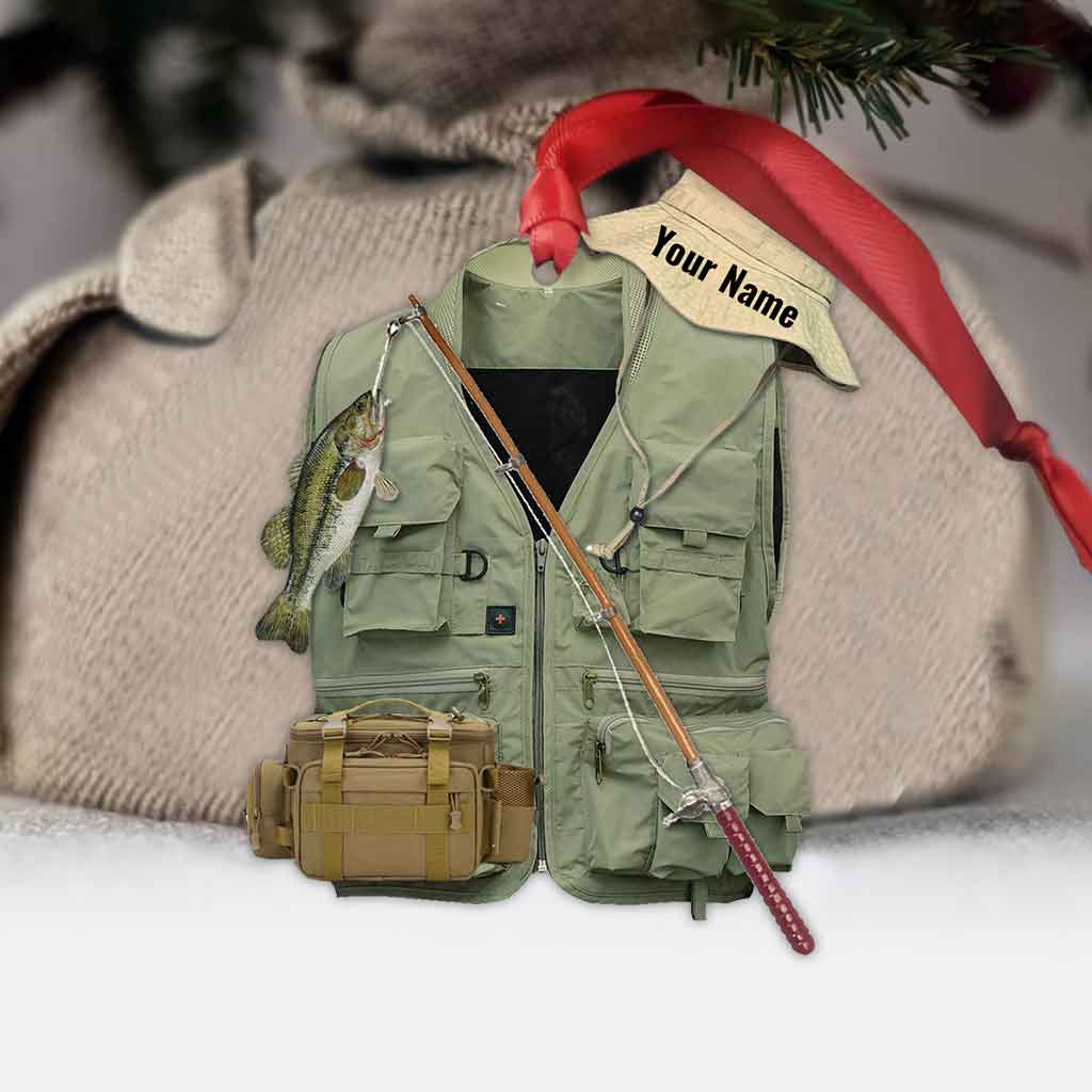Personalisierter Weihnachtsbaumschmuck für Angler (beidseitig bedruckt)