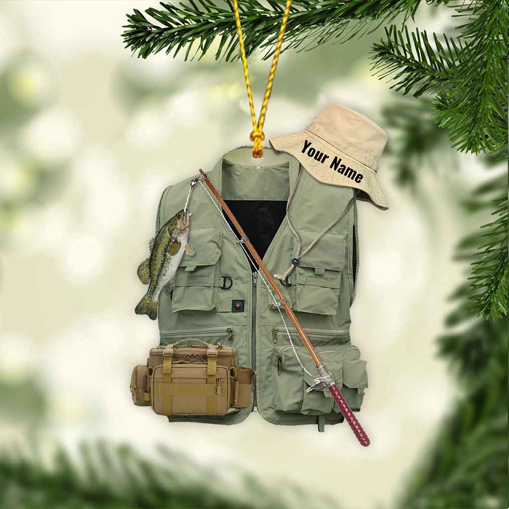 Personalisierter Weihnachtsbaumschmuck für Angler (beidseitig bedruckt)