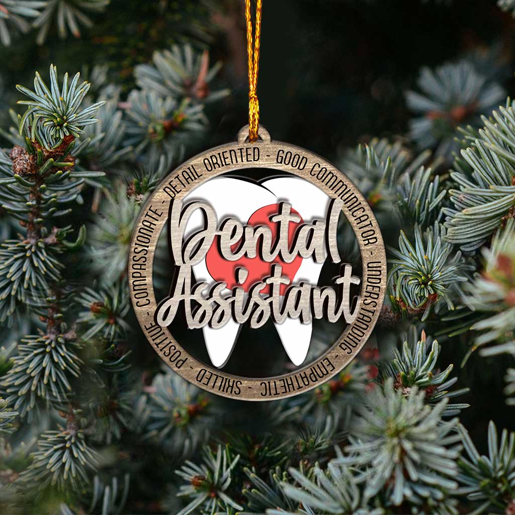 Reconnaissance envers les dentistes - Ornement de Noël personnalisé en bois à plusieurs couches, représentant un dentiste