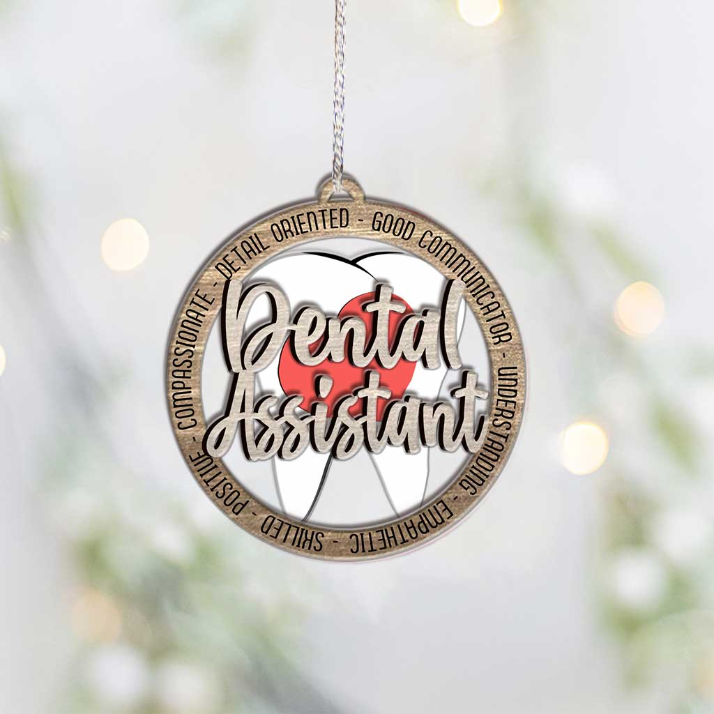 Reconnaissance envers les dentistes - Ornement de Noël personnalisé en bois à plusieurs couches, représentant un dentiste