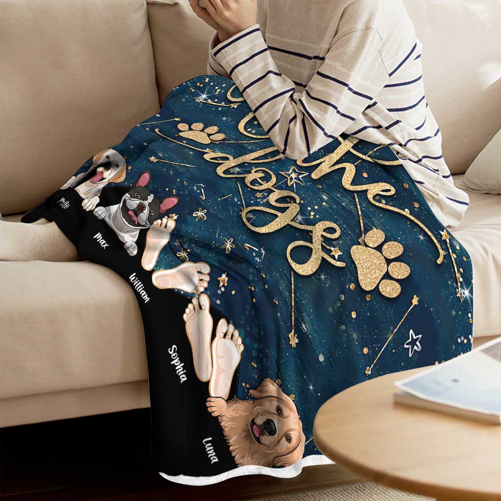 You And Me And The Dogs - Personalized Couple Dog Blanket