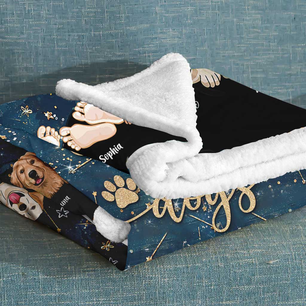 You And Me And The Dogs - Personalized Couple Dog Blanket