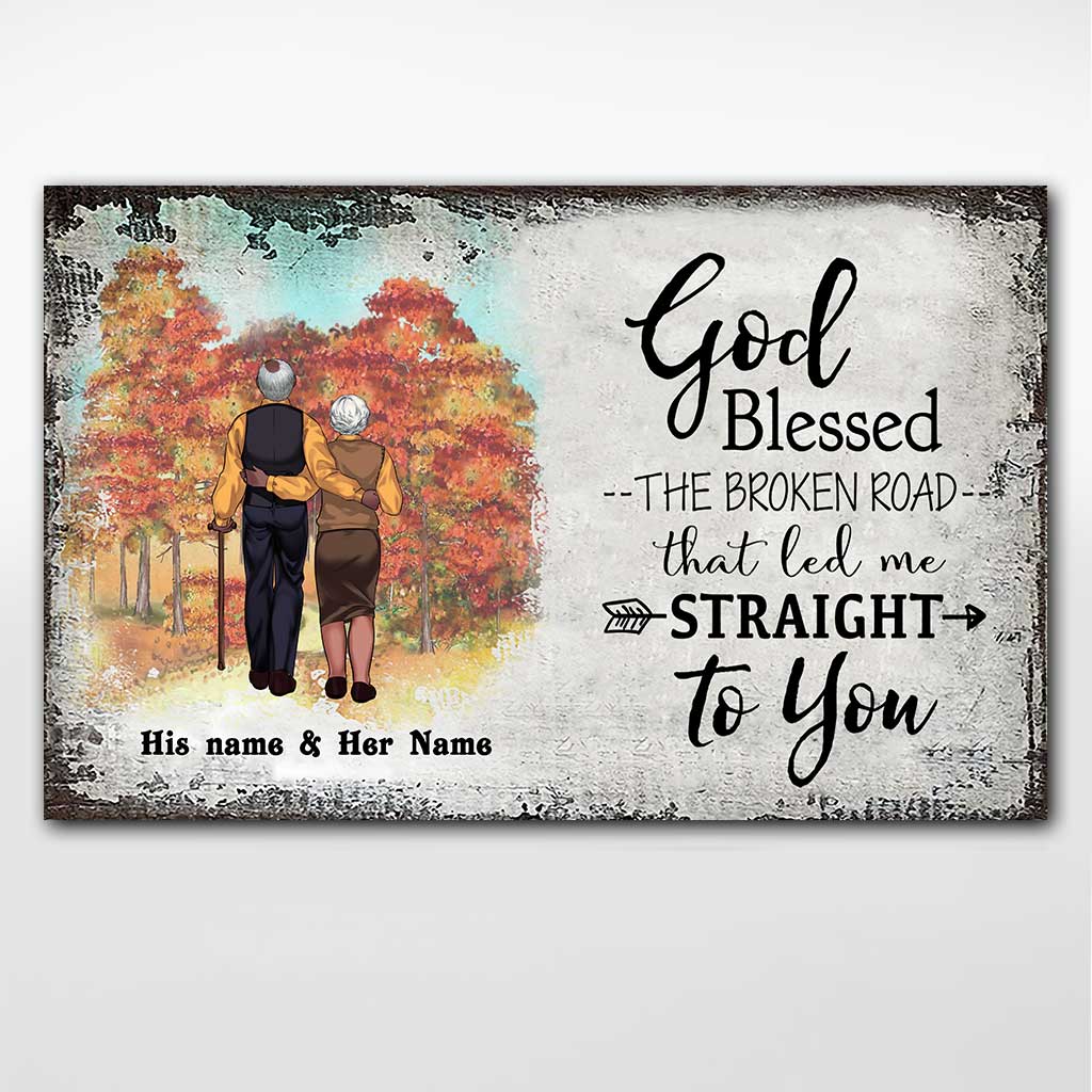 God Blessed The Broken Road - Personalized Couple Poster