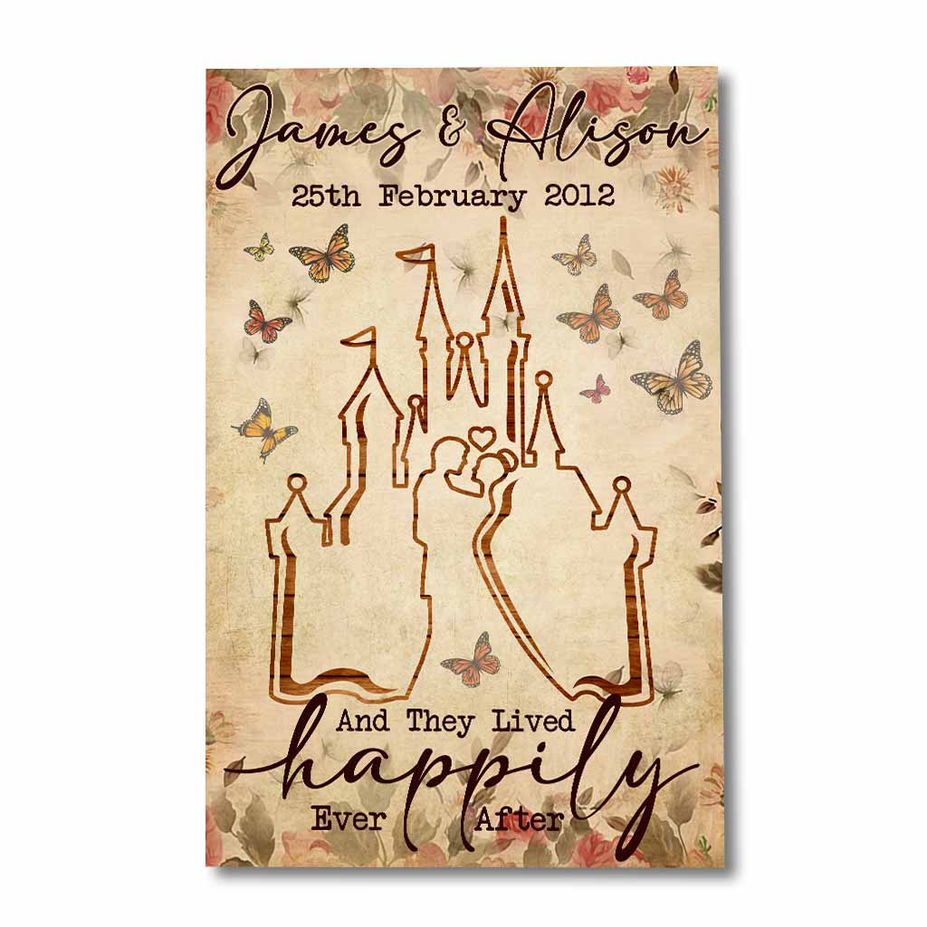 And They Lived Happily Ever After - Personalized Wedding Anniversary Couple Poster