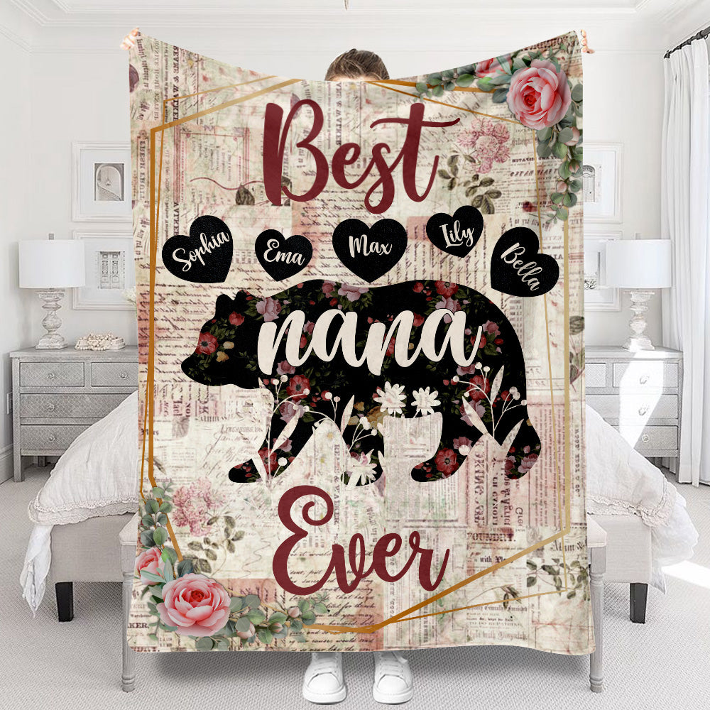 Best Nana Ever - Gift for mom, grandma - Personalized Blanket