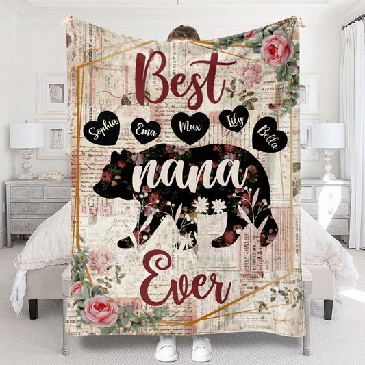Best Nana Ever - Gift for mom, grandma - Personalized Blanket
