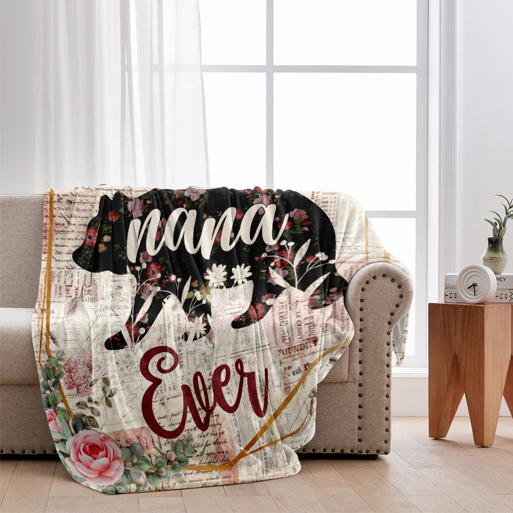 Best Nana Ever - Gift for mom, grandma - Personalized Blanket