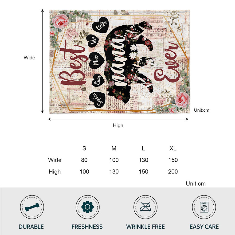 Best Nana Ever - Gift for mom, grandma - Personalized Blanket