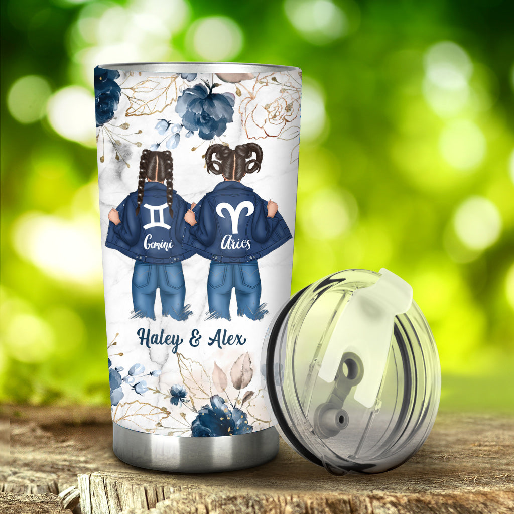 Zodiac Denim Bestie - Horoscope gift for friend - Personalized Tumbler