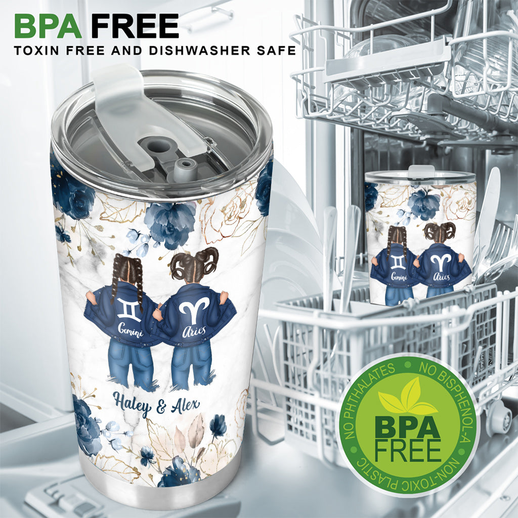Zodiac Denim Bestie - Horoscope gift for friend - Personalized Tumbler