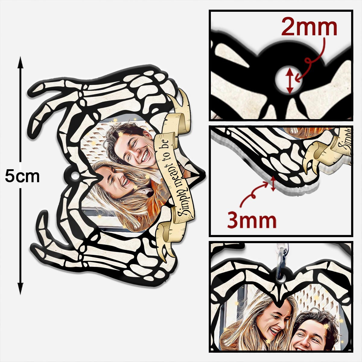 Simply Meant To Be - Personalized Couple Keychain