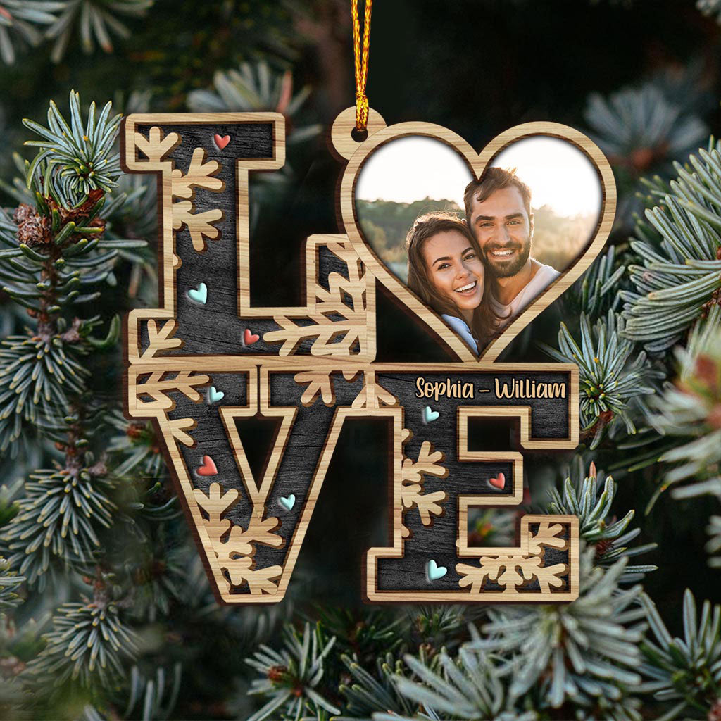 Love - Personalized Christmas Couple Ornament