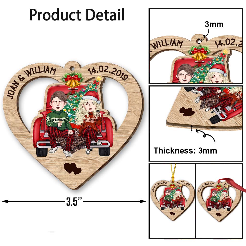 God Blessed The Broken Road - Personalized Christmas Couple Ornament (Printed On Both Sides)