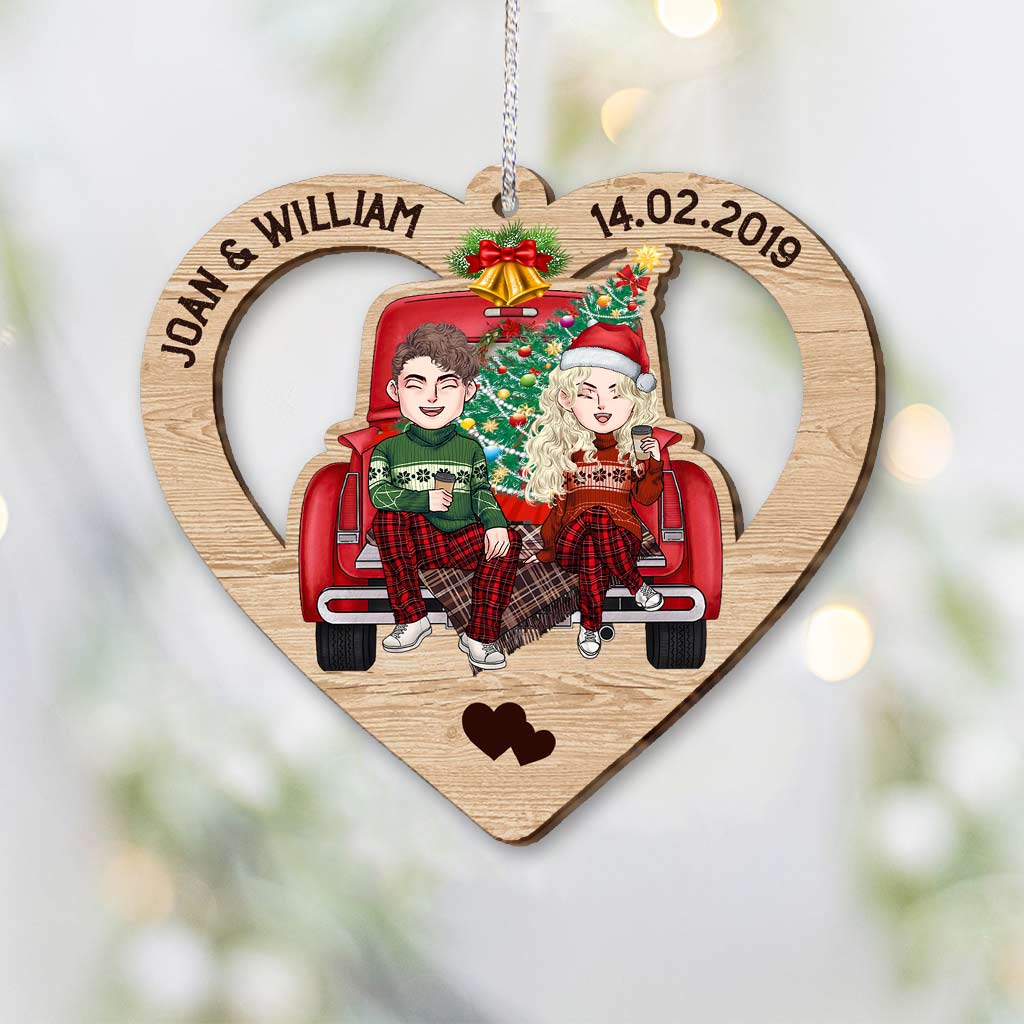 God Blessed The Broken Road - Personalized Christmas Couple Ornament (Printed On Both Sides)