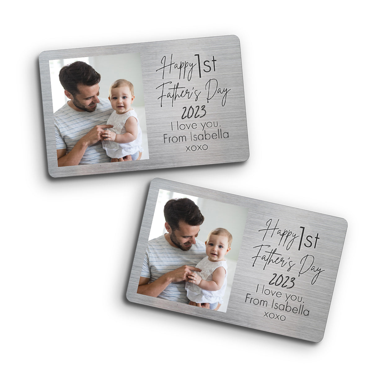 Happy First Father's Day - Personalized Father Wallet Insert Card