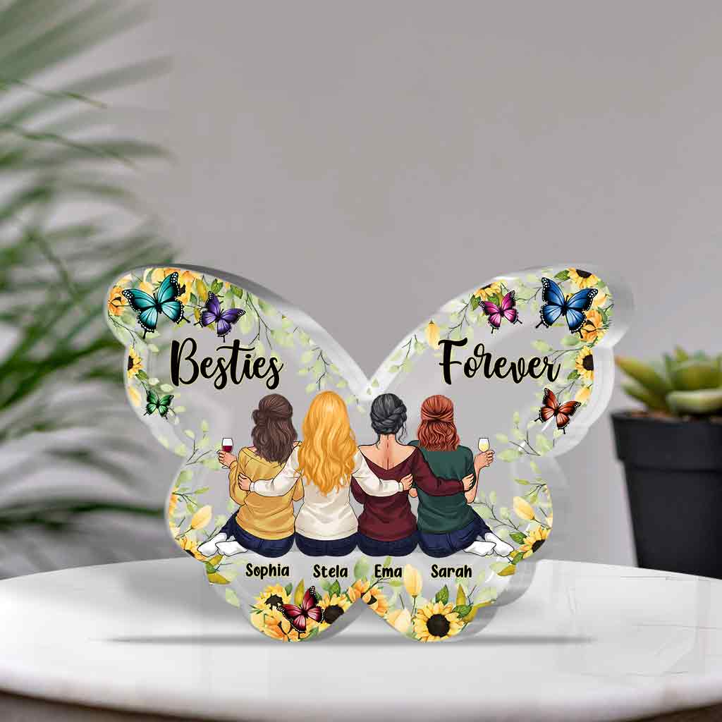 Besties Forever - Personalized Bestie Custom Shaped Acrylic Plaque