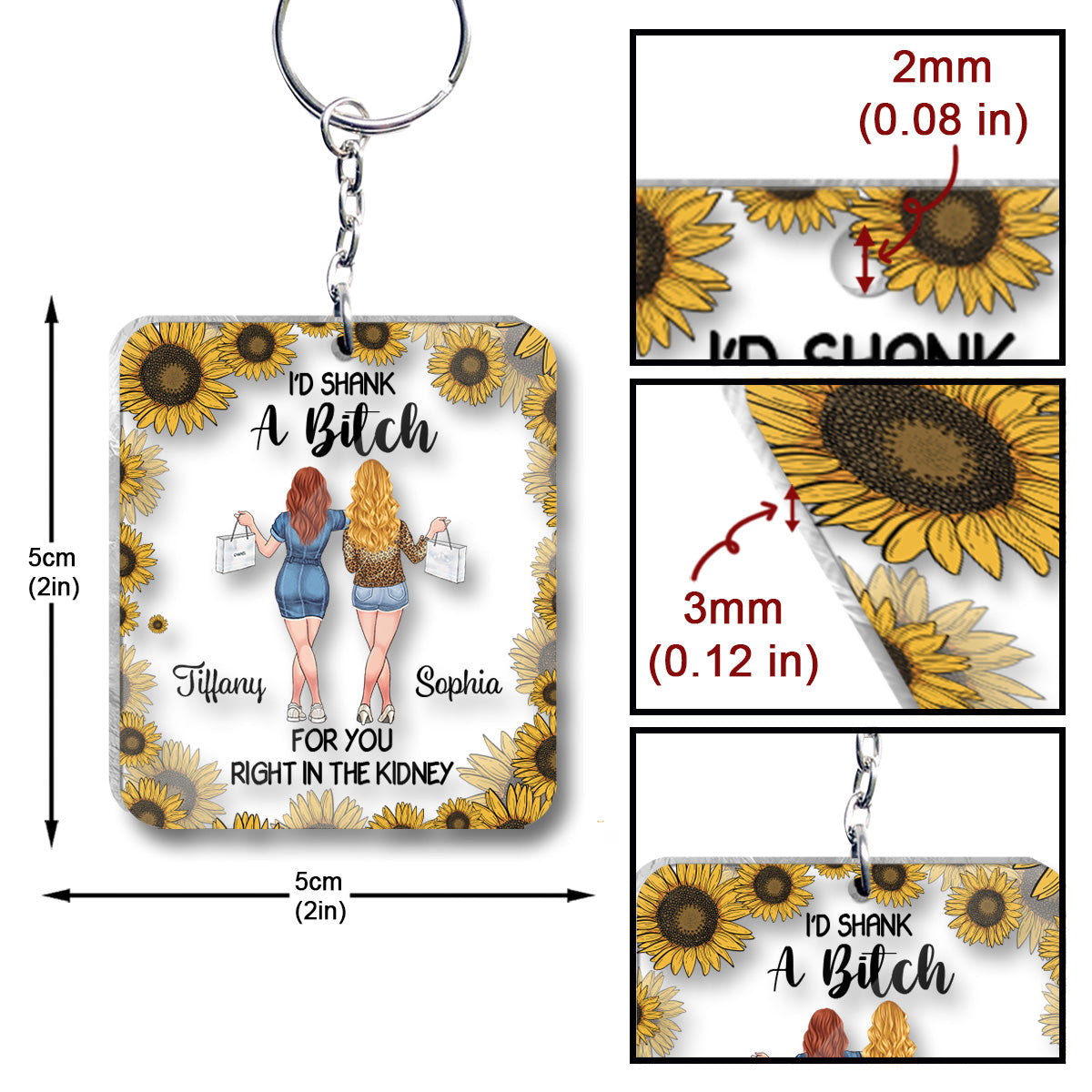 I'd Shank For You - Personalized Bestie Transparent Keychain