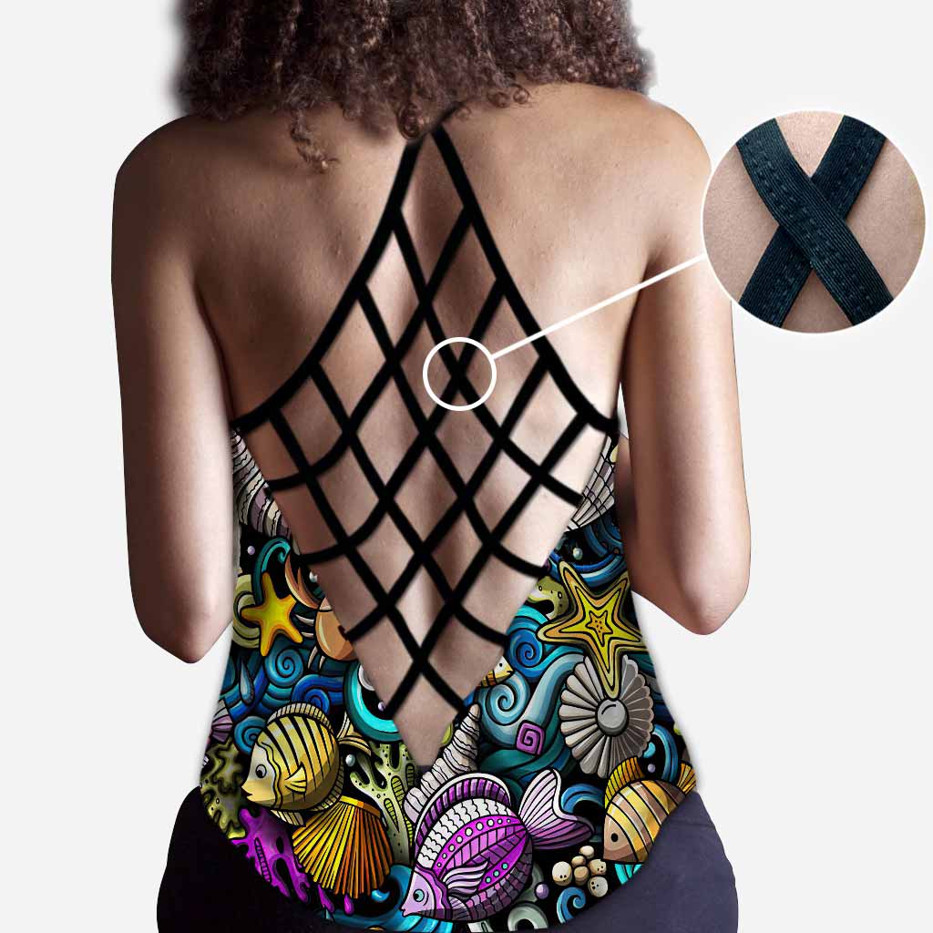 Salty Lil Beach - Sea Lover Cross Tank Top