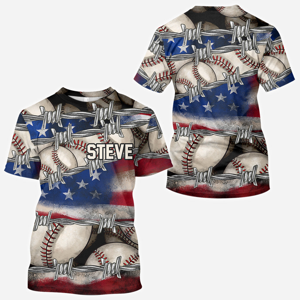 All-American Proud - Personalized Baseball All Over Shirt