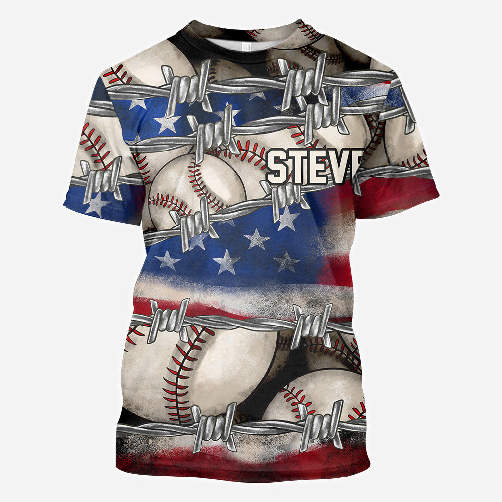 All-American Proud - Personalized Baseball All Over Shirt