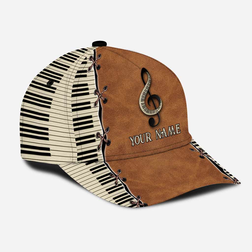Piano Personalized Leather Pattern Print Classic Cap