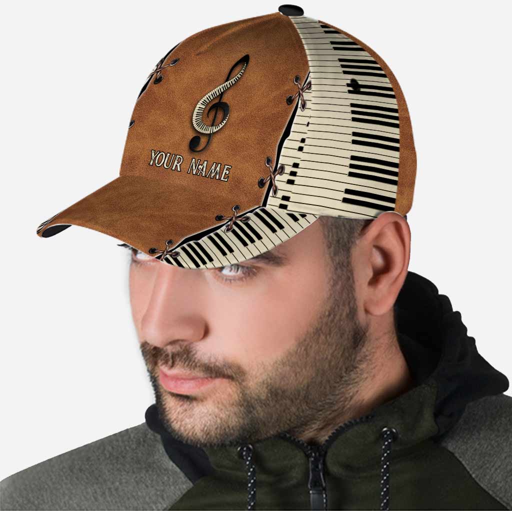 Piano Personalized Leather Pattern Print Classic Cap