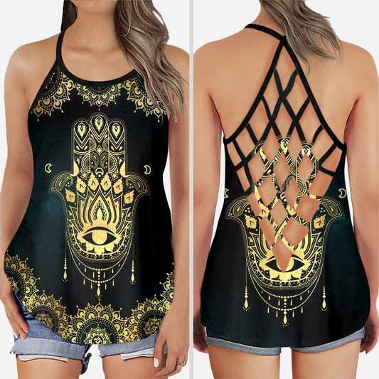 Hamsa Hand - Cross Tank Top