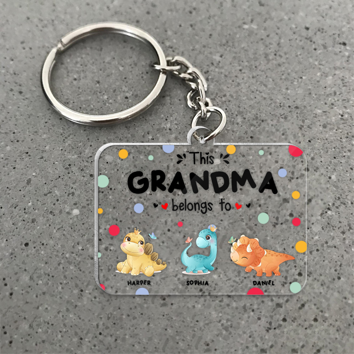 This Grandma Belongs To - Personalized Grandma Transparent Transparent Keychain