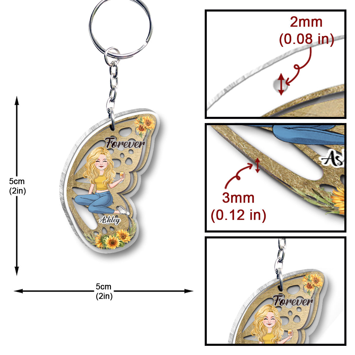 Bestie Forever - Personalized Bestie Transparent Keychain