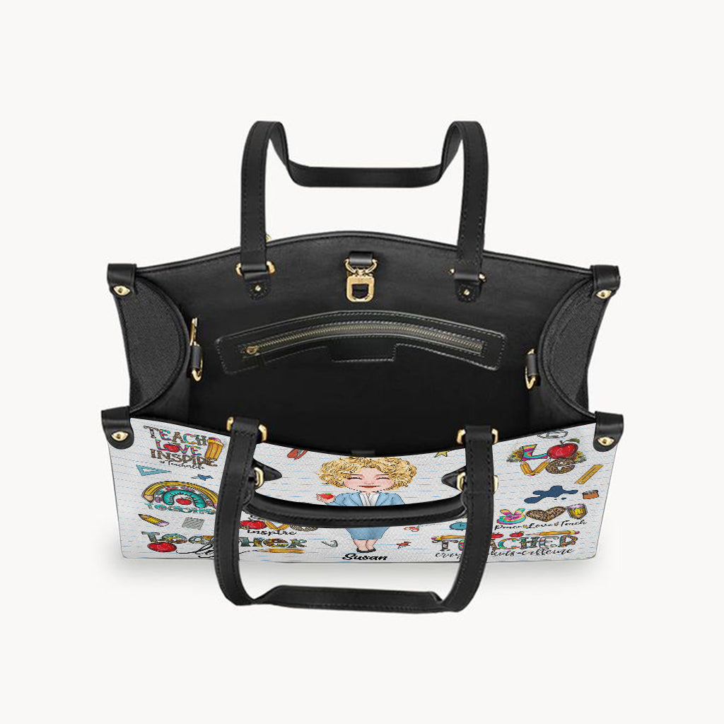 Teacher Life - Personalized Teacher Leather Handbag