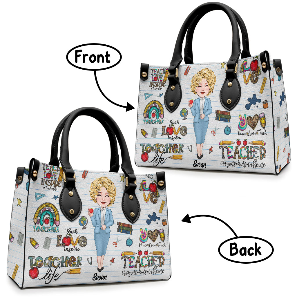 Teacher Life - Personalized Teacher Leather Handbag
