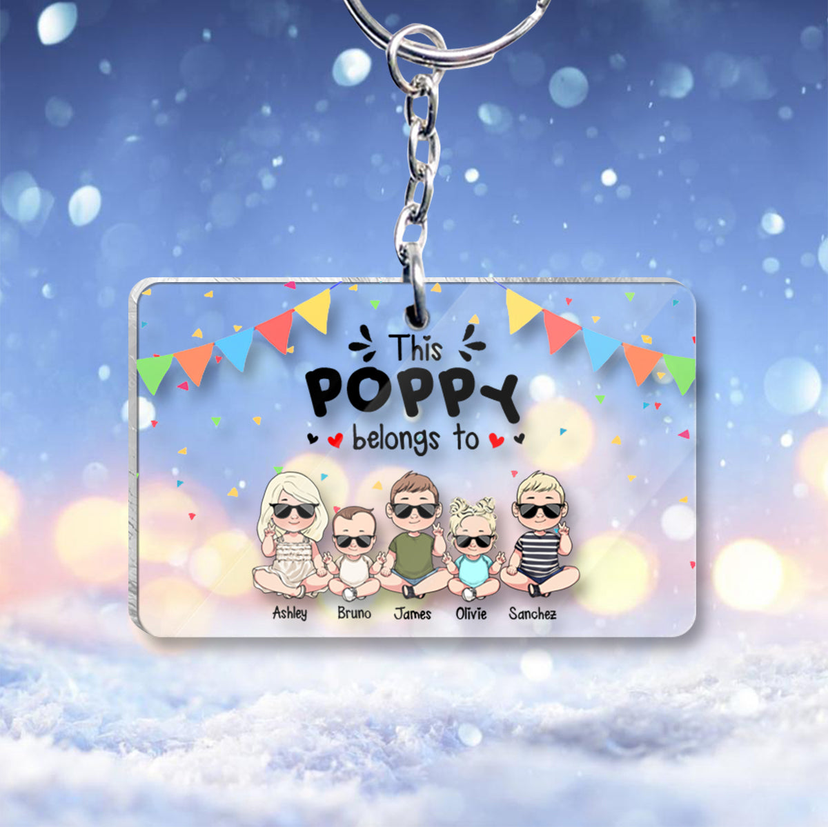 My Favorite People - Gift for grandpa, grandma, brother, sister, mom, dad, uncle, aunt - Personalized Keychain