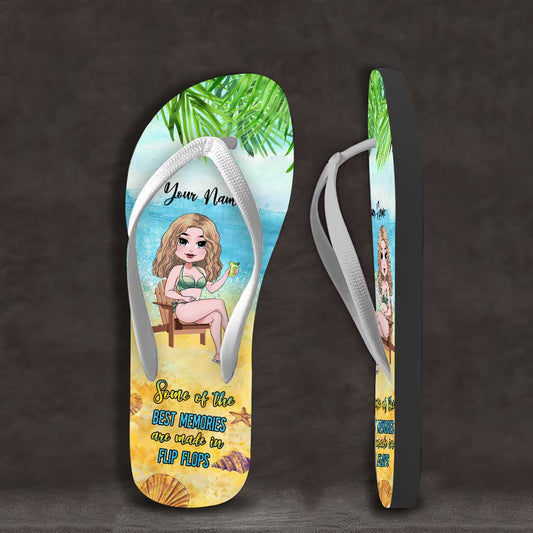 Some Of The Best Memories Are Made In Flip Flops - Personalized Sea Lover Flip Flops