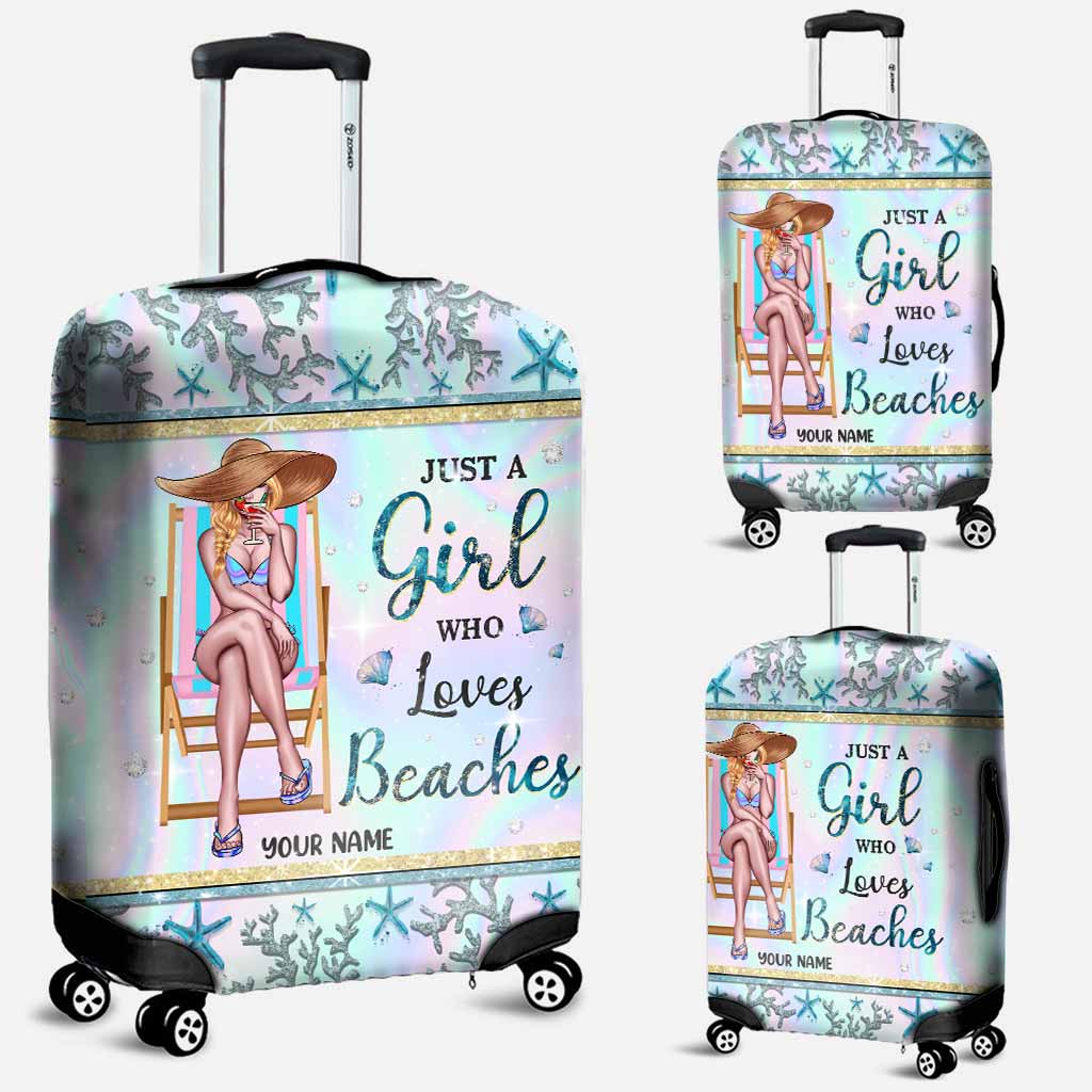 Just A Girl Who Loves Beach - Personalized Sea Lover Luggage Cover